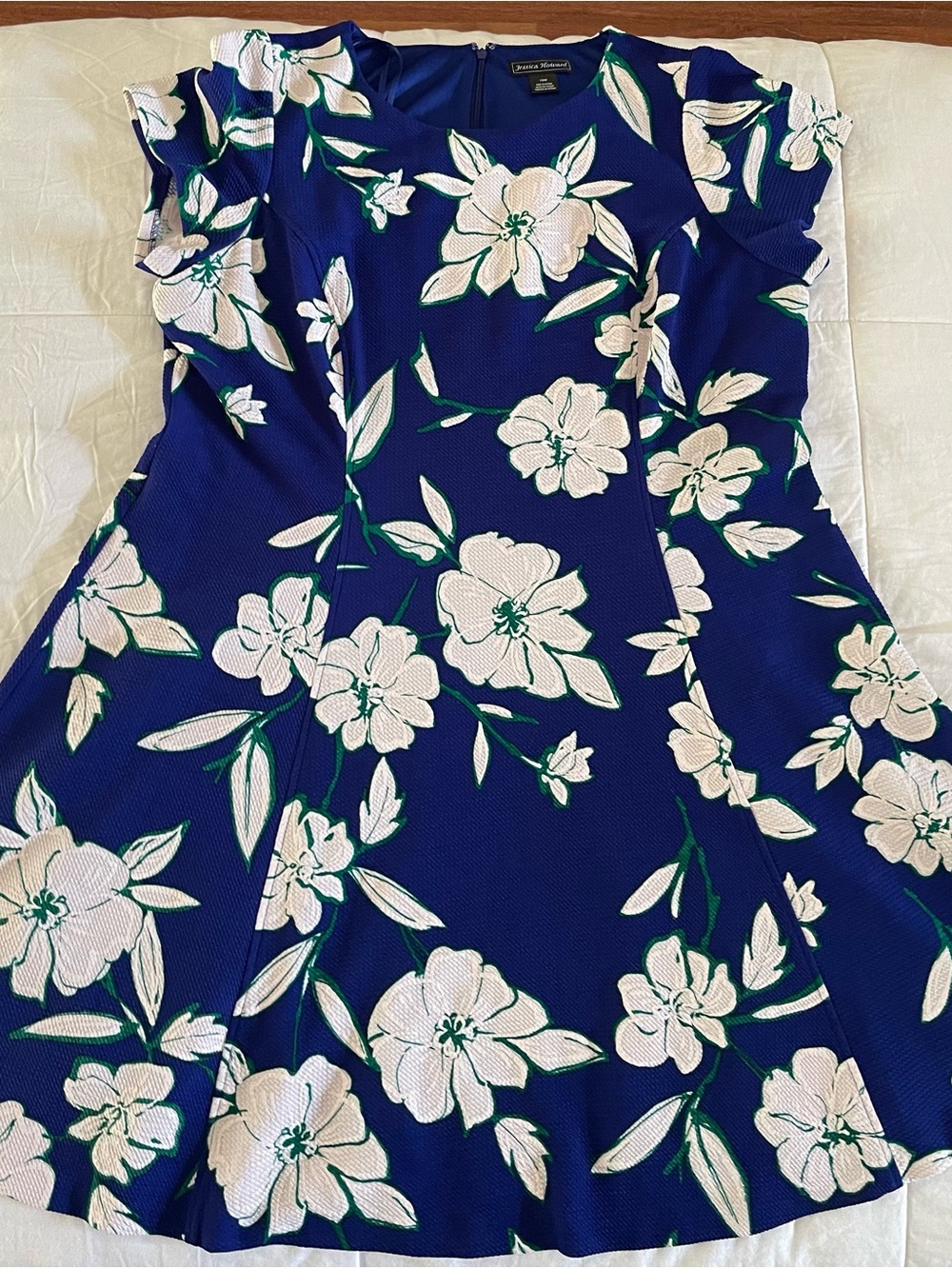 Jessica Howard Plus Size Blue Floral Fit & Flare Dress